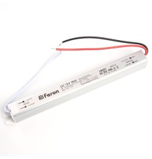 Трансформатор электронный для светодиодной ленты 18W 12V ( ультратонкий драйвер), LB001 FERON