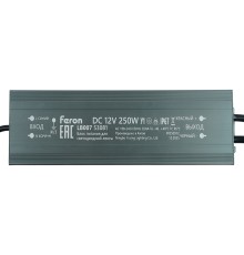 Трансформатор электронный для светодиодной ленты 250W 12V IP67 (драйвер), LB007 FERON