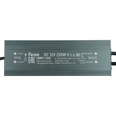 Трансформатор электронный для светодиодной ленты 250W 12V IP67 (драйвер), LB007 FERON