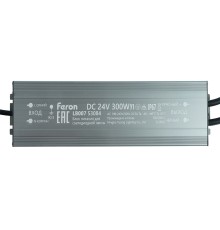 Трансформатор электронный для светодиодной ленты 300W 24V IP67 (драйвер), LB007 FERON