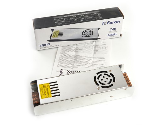 Трансформатор электронный для светодиодной ленты 500W 24V (драйвер), LB019