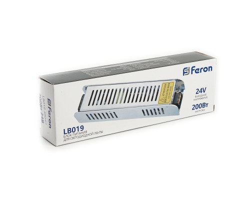 Трансформатор электронный для светодиодной ленты 200W 24V (драйвер), LB019