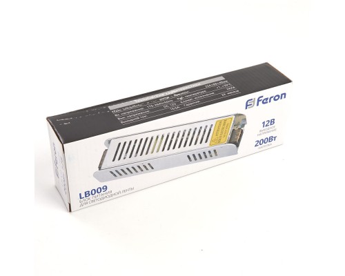 Блок питания для светодиодной ленты 200W 12V Feron LB009 21498