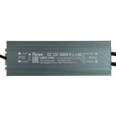 Трансформатор электронный для светодиодной ленты 300W 12V IP67 (драйвер), LB007 FERON