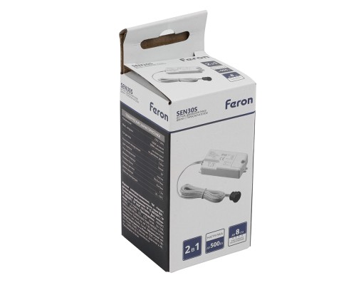 Датчик движения руки/на открывание двери 230V 500W 5-8см 30° белый  с 1.5м кабелем SEN30S