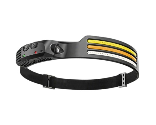 Фонарь налобный FERON TH2316 c аккумулятором 5W, 1200mAh IP44, USB type-C, ABS пластик, резина