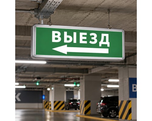 Самоклеящаяся этикетка INFO EL008 ВЫЕЗД/стрелка налево 330х120мм