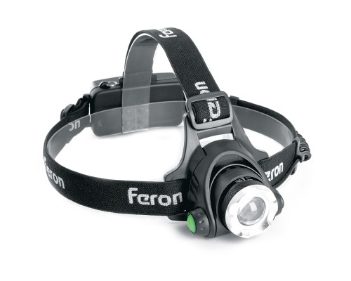 Фонарь налобный FERON TH2305 ZOOM c аккумулятором 5W, 2*18650 IP44 пластик/алюминий