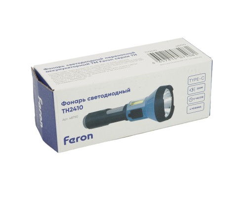 Фонарь ручной Feron  TH2410 с аккумулятором USB ZOOM