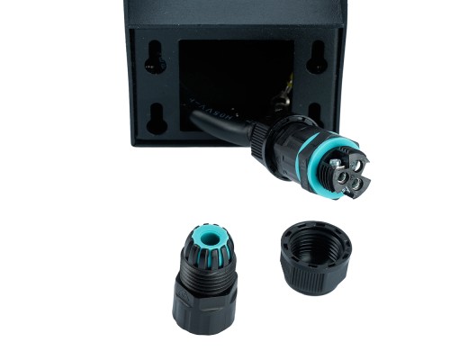 Розетка уличная Feron TM200, 220-230V, 16A, IP44, 70*70*300мм, черный