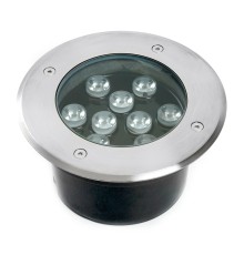 Светодиодный светильник тротуарный (грунтовый) Feron SP2803, 10W, AC12V, низковольтный, 3000К, металлик, 160*H90mm, вн.диаметр: 110mm, IP67