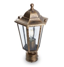 Светильник садово-парковый Feron 6103/PL6103 шестигранный на столб 60W E27 230V, черное золото