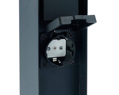 Розетка уличная Feron TM200, 220-230V, 16A, IP44, 70*70*300мм, черный