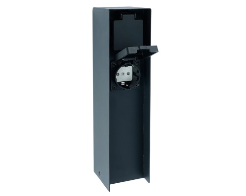 Розетка уличная Feron TM200, 220-230V, 16A, IP44, 70*70*300мм, черный