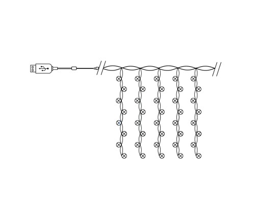 Светодиодная гирлянда Feron CL591 занавес 3*3м  + 3м 5000К USB, прозрачный шнур
