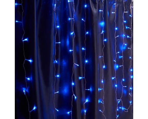 Светодиодная гирлянда Feron CL21 занавес, статичная, 3*2м  + 3м 230V синий c питанием от сети, прозрачный шнур