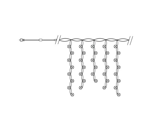 Светодиодная гирлянда Feron CL23 бахрома 5,3м*0,7м + 3м 230V 5000К c питанием от сети