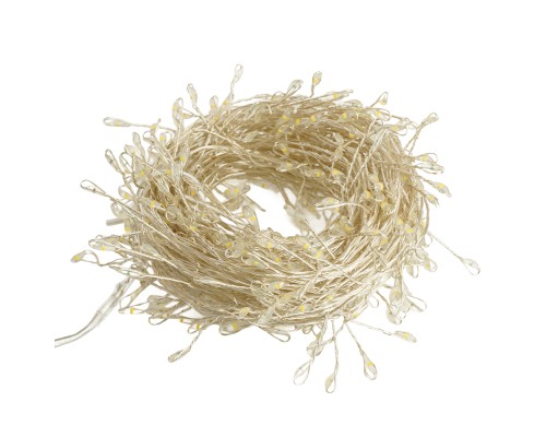 Светодиодная гирлянда Кластер (на проволоке) Feron CL584 линейная 400 LED 12м 2700К, c питанием от сети 230V, прозрачный шнур