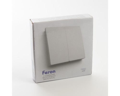 Выключатель беспроводной FERON, TM82 SMART, 230V, 500W, двухклавишный, белый