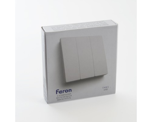 Выключатель беспроводной FERON TM83 SMART, 230V, 500W, трехклавишный, белый