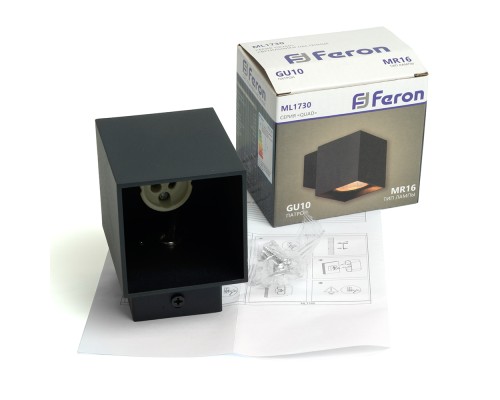 Светильник  настенный Feron ML1730 QUAD   MR16 35W, 230V, GU10,  чёрный IP20