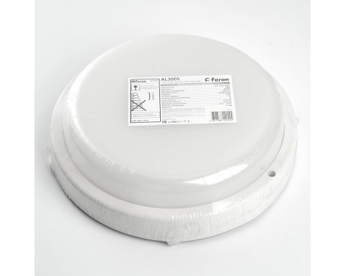 Светильник светодиодный пылевлагозащищённый Feron AL3005 в пластиковом корпусе 24W 4000K IP65 белый