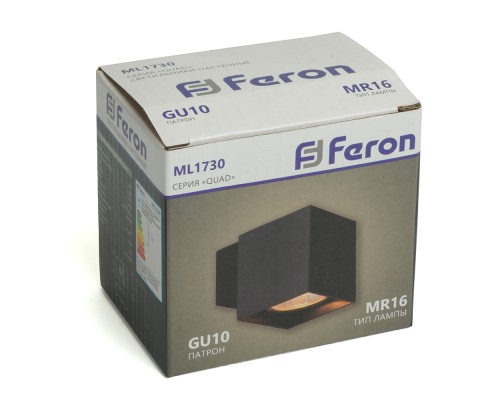 Светильник  настенный Feron ML1730 QUAD   MR16 35W, 230V, GU10,  чёрный IP20