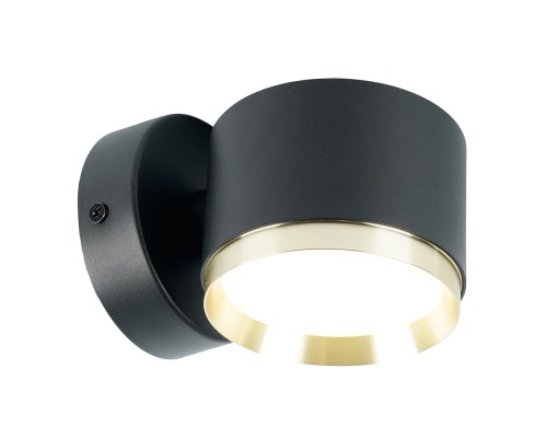 Светильник  настенный Feron HL4598  Barrel DUET 12W, 230V,GX53, черный + золото IP20