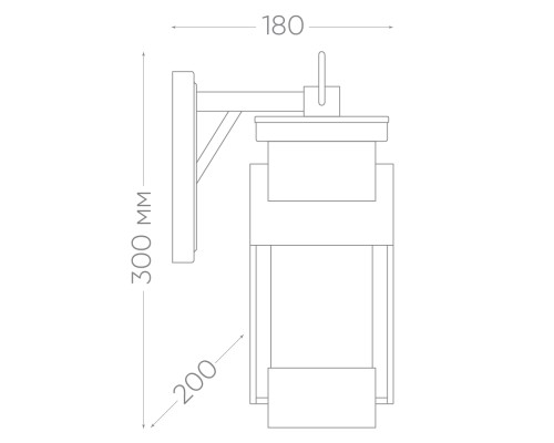 Светильник садово-парковый Feron PL530 на стену вниз 60W E27 230V, черный