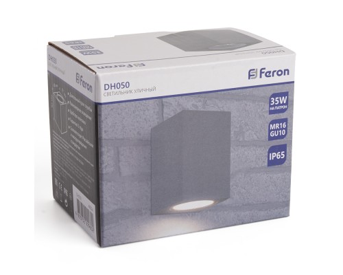 Светильник садово-парковый Feron DH050,на стену, GU10 230V, серый