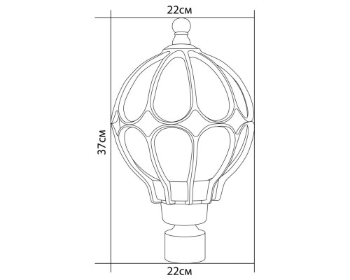 Светильник садово-парковый Feron PL3803  круглый на столб 60W 230V E27, черное золото