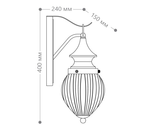 Светильник садово-парковый Feron PL540 на стену вниз 60W E27 230V, коричневый