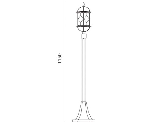 Садово-парковый фонарь "Витраж" с прозрачным верхом Feron PL133 Черное Золото