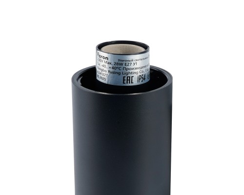Светильник садово-парковый Feron DH1805, столб,  E27 230V, черный