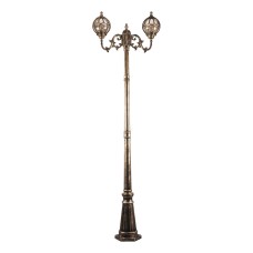 Светильник садово-парковый Feron PL3708 круглый, столб  2*60W 230V E27, черное золото