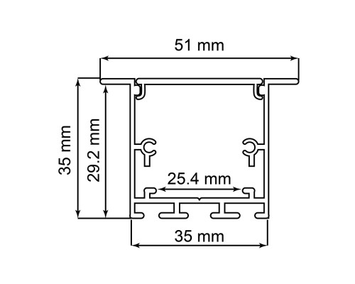 Профиль алюминиевый встраиваемый 