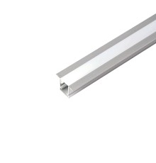 Профиль алюминиевый встраиваемый 9х12мм, серебро, 2м (в компл 2 загл.,4 крепежа) CAB242