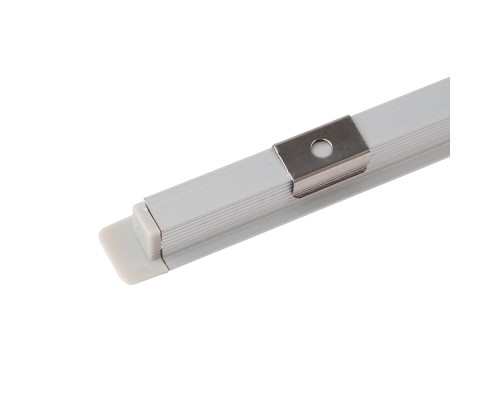 Профиль алюминиевый встраиваемый 9х12мм, серебро, 2м (в компл 2 загл.,4 крепежа) CAB242