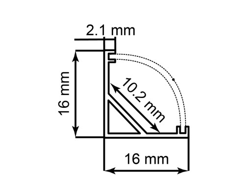 Профиль для светодиодной ленты Feron CAB280 "угловой круглый" с заглушками серебро 10299