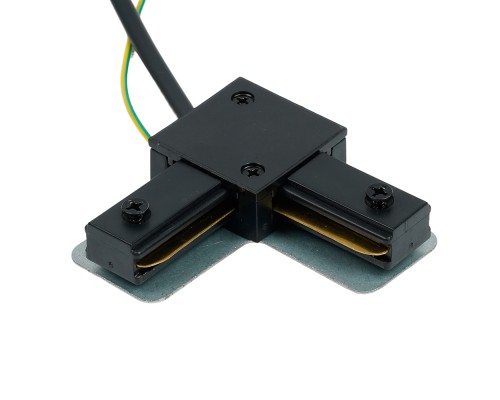 Коннектор угловой однофазный для шинопровода с проводом, черный, LD1021C