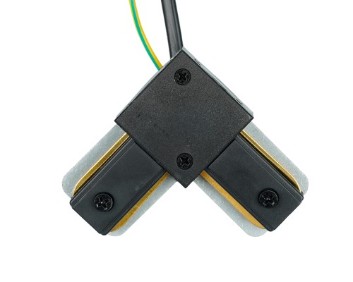 Коннектор угловой однофазный для шинопровода с проводом, черный, LD1021C