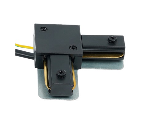 Коннектор угловой однофазный для шинопровода с проводом, черный, LD1021C