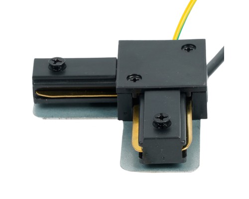 Коннектор угловой однофазный для шинопровода с проводом, черный, LD1021C