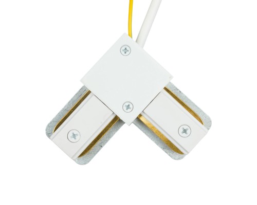 Коннектор угловой однофазный для шинопровода с проводом, белый, LD1021C