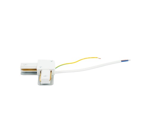 Коннектор угловой однофазный для шинопровода с проводом, белый, LD1021C