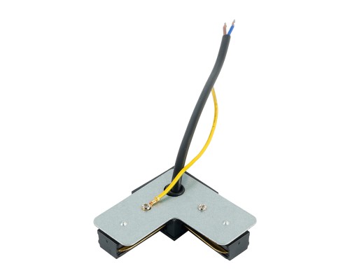 Коннектор угловой однофазный для шинопровода с проводом, черный, LD1021C