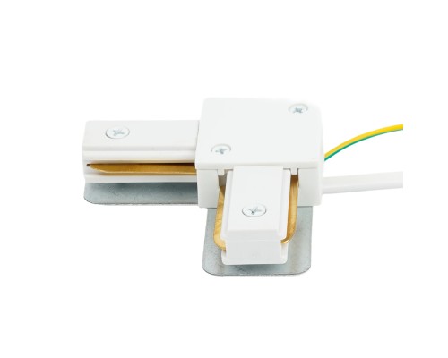 Коннектор угловой однофазный для шинопровода с проводом, белый, LD1021C