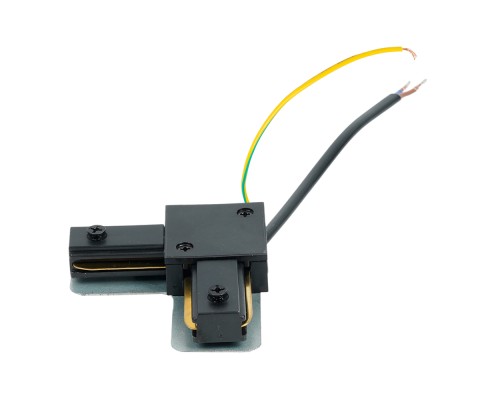 Коннектор угловой однофазный для шинопровода с проводом, черный, LD1021C