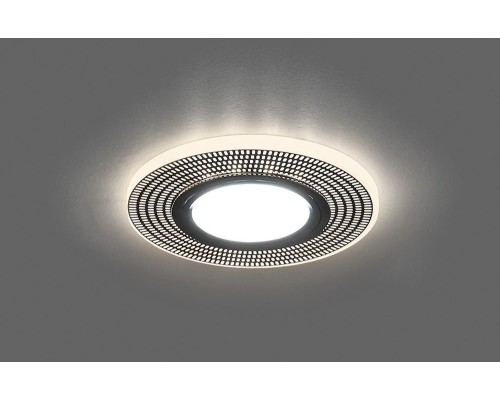 Светильник встраиваемый с белой LED подсветкой Feron CD956 потолочный MR16 G5.3 белый матовый, хром