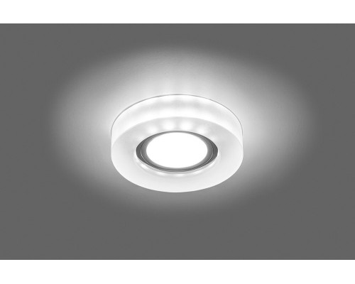 Светильник встраиваемый с белой LED подсветкой Feron CD8080 потолочный MR16 G5.3 белый матовый